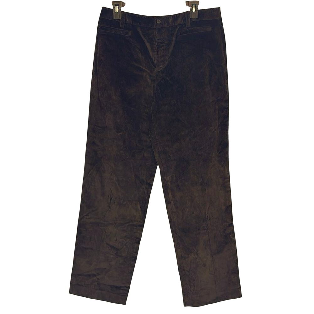 Rafaella Brown Corduroy Pants Womens Size 12 Stretch Straight Leg Career Casual